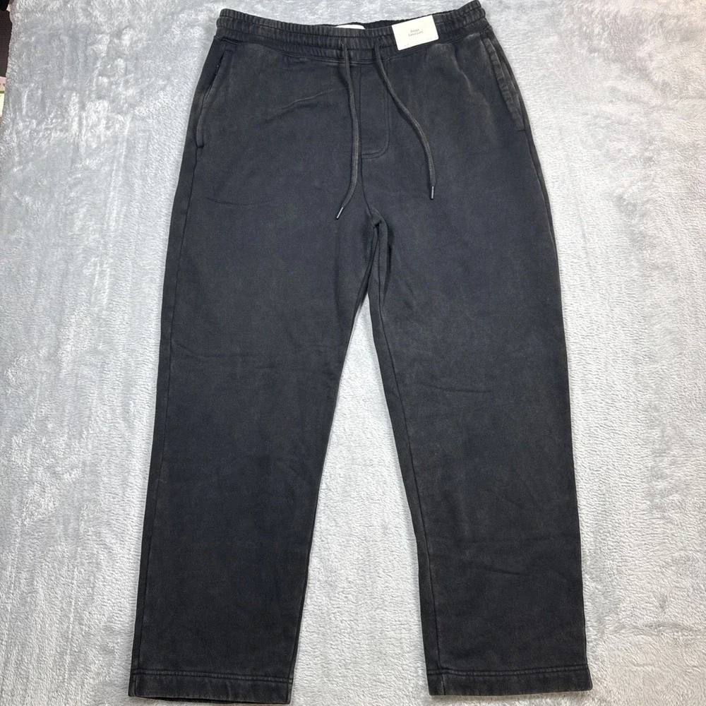 Hollister Baggy Sweatpants Men Large Washed Black Spider Embroidered